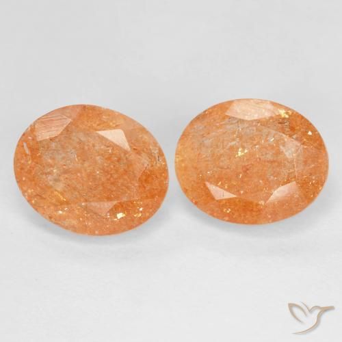Gemas de Piedrasol Naranja oscuro natural de 5.50 ct, Ovalada, Transparente