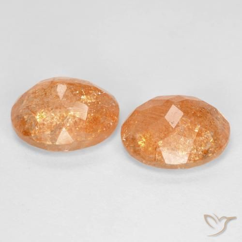 Gemas de Piedrasol Naranja oscuro natural de 5.50 ct, Ovalada, Transparente