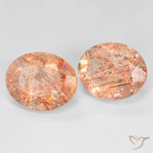5.07ctw Natural Naranja claro Piedrasol, Ovalada, Transparente