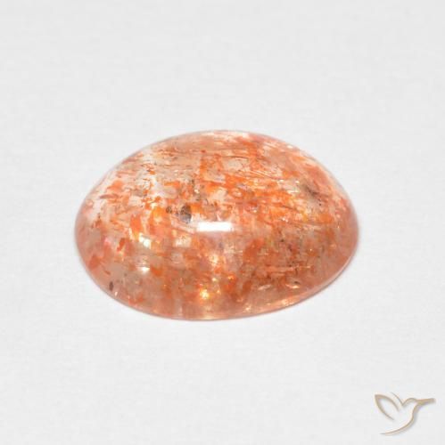 Piedrasol Naranja tigre claro natural de 1.68 ct, Ovalada, Translúcido