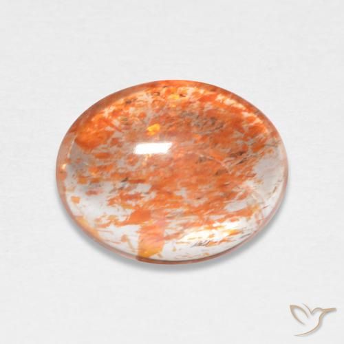 1.57ct Natural Naranja jengibre Piedrasol, Ovalada, Translúcido