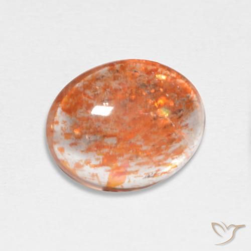 Piedrasol Naranja jengibre natural de 1.57 ct, Ovalada, Translúcido