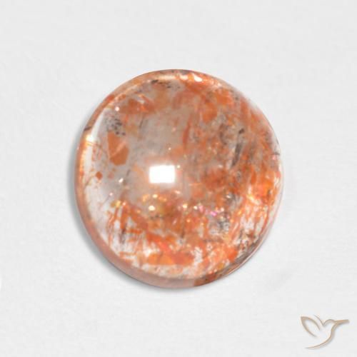 Piedrasol Naranja rojizo natural de 1.98 ct, Redondo, Translúcido