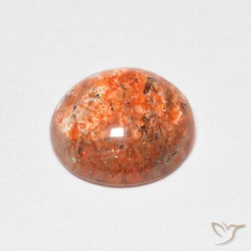 Piedrasol Naranja rojizo natural de 1.98 ct, Redondo, Translúcido
