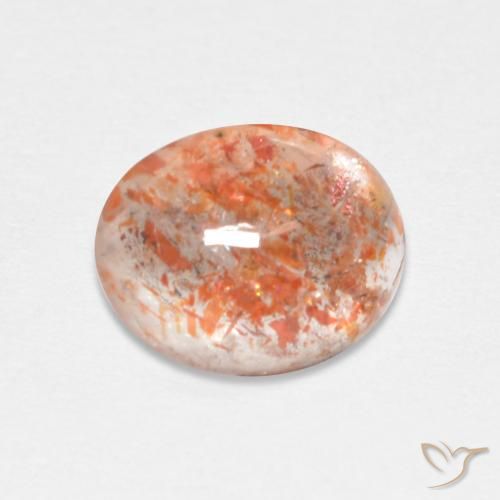 1.82ct Natural Naranja rojizo Piedrasol, Ovalada, Translúcido