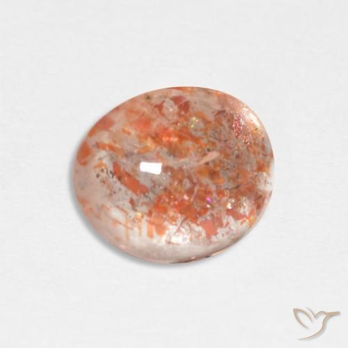 Piedrasol Naranja rojizo natural de 1.82 ct, Ovalada, Translúcido