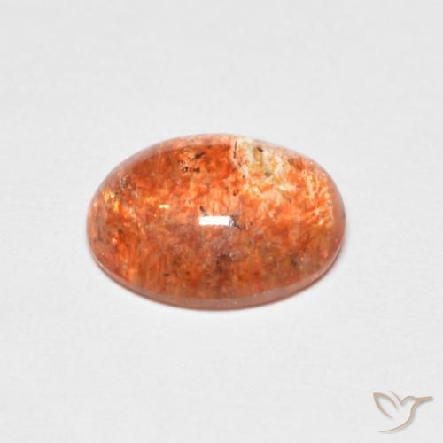 Piedrasol Naranja claro natural de 1.86 ct, Ovalada, Translúcido