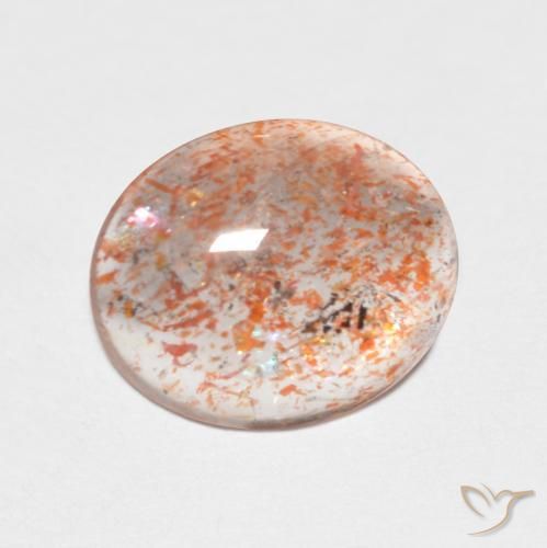 2.39ct Natural Naranja claro Piedrasol, Ovalada, Transparente