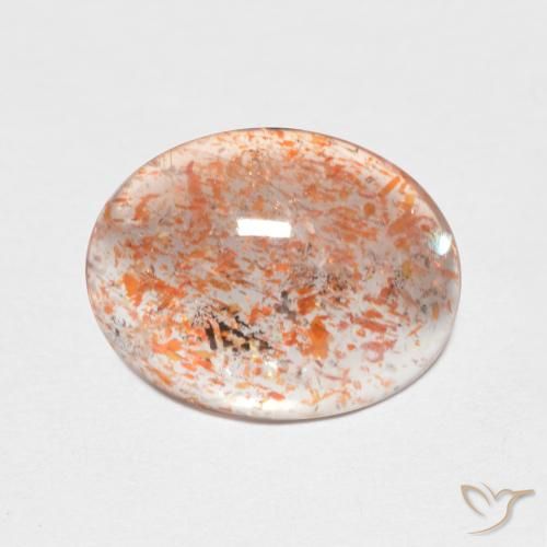 Piedrasol Naranja claro natural de 2.39 ct, Ovalada, Transparente