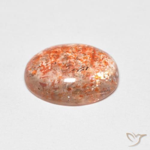 Piedrasol Naranja claro natural de 2.39 ct, Ovalada, Transparente