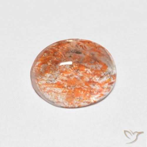 1.42ct Natural Naranja claro Piedrasol, Ovalada, Translúcido