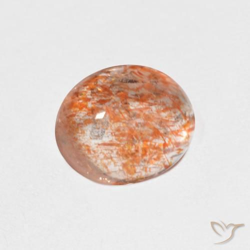 Piedrasol Naranja claro natural de 1.42 ct, Ovalada, Translúcido