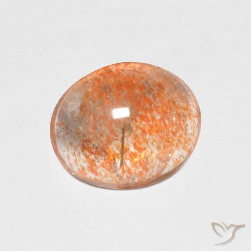 Piedrasol Naranja claro natural de 1.76 ct, Ovalada, Translúcido
