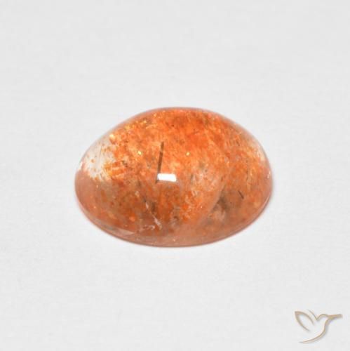 Piedrasol Naranja claro natural de 1.76 ct, Ovalada, Translúcido