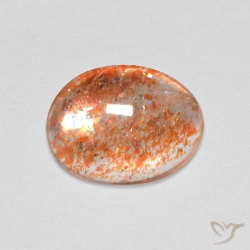 1.50ct Natural Naranja medio Piedrasol, Ovalada, Translúcido