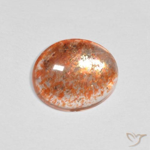 Piedrasol Naranja medio natural de 1.50 ct, Ovalada, Translúcido