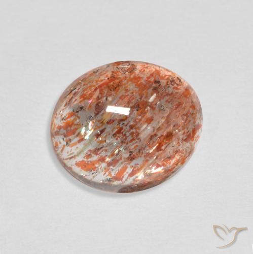 2.17ct Natural Naranja rojizo Piedrasol, Ovalada, Translúcido