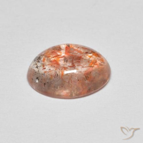 Piedrasol Naranja claro natural de 1.76 ct, Ovalada, Translúcido