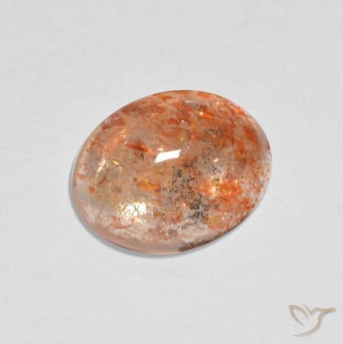 1.68ct Natural Naranja jengibre Piedrasol, Ovalada, Translúcido, Photo A