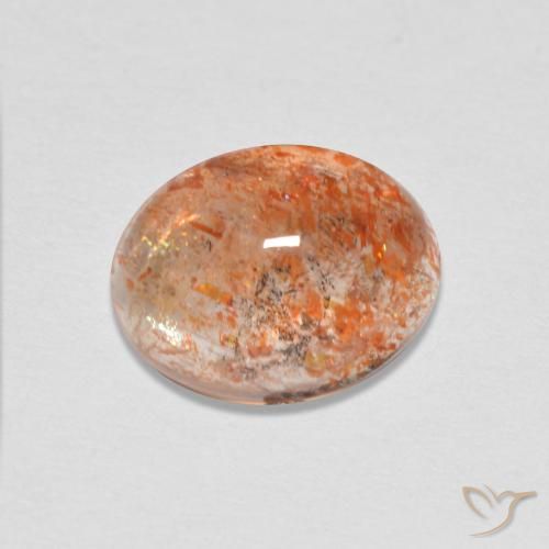 Piedrasol Naranja jengibre natural de 1.68 ct, Ovalada, Translúcido