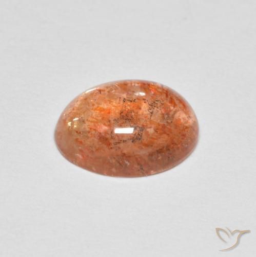 Piedrasol Naranja jengibre natural de 1.68 ct, Ovalada, Translúcido