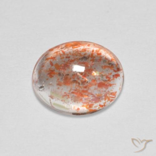 1.71ct Natural Naranja rojizo Piedrasol, Ovalada, Translúcido