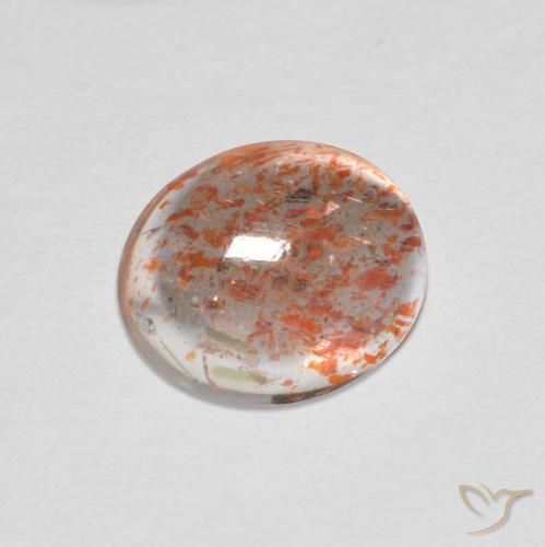 Piedrasol Naranja rojizo natural de 1.71 ct, Ovalada, Translúcido