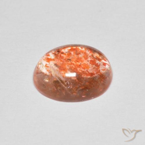 Piedrasol Naranja rojizo natural de 1.71 ct, Ovalada, Translúcido
