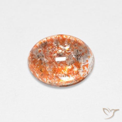1.45ct Natural Naranja medio Piedrasol, Ovalada, Translúcido