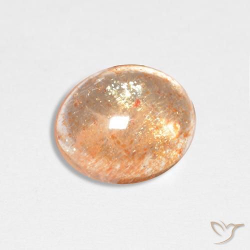Piedrasol Naranja claro natural de 1.82 ct, Ovalada, Translúcido