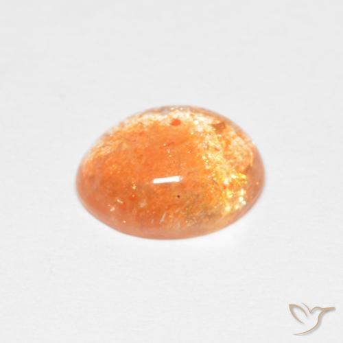 Piedrasol Naranja claro natural de 1.82 ct, Ovalada, Translúcido