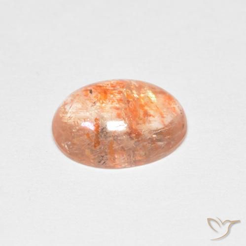 Piedrasol Naranja tigre claro natural de 1.67 ct, Ovalada, Translúcido
