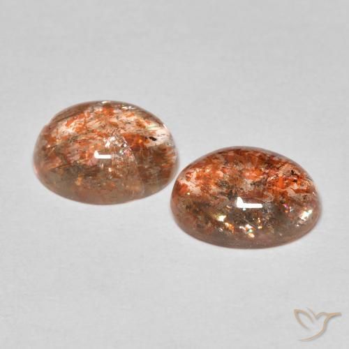 Gemas de Piedrasol Naranja claro natural de 3.93 ct, Ovalada, Translúcido