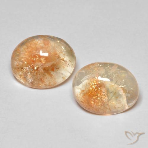 Gemas de Piedrasol Naranja cantaloupe natural de 3.67 ct, Ovalada, Translúcido