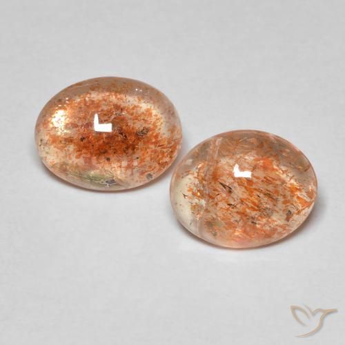 Gemas de Piedrasol Naranja cálido natural de 3.14 ct, Ovalada, Translúcido