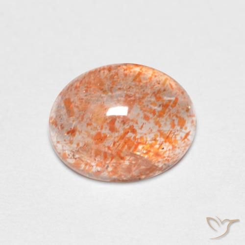 1.51ct Natural Naranja medio Piedrasol, Ovalada, Translúcido