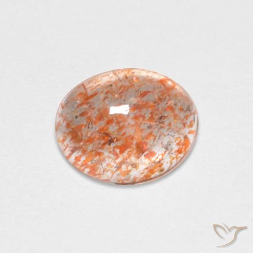 1.19ct Natural Naranja claro Piedrasol, Ovalada, Translúcido