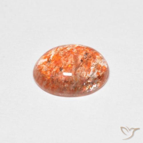 Piedrasol Naranja claro natural de 1.19 ct, Ovalada, Translúcido