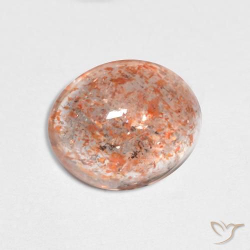 Piedrasol Naranja claro natural de 1.91 ct, Ovalada, Translúcido