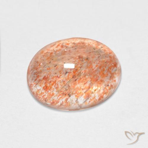 1.68ct Natural Naranja jengibre Piedrasol, Ovalada, Translúcido