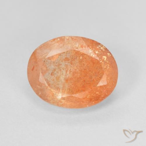 2.83ct Natural Naranja oscuro Piedrasol, Ovalada, Translúcido