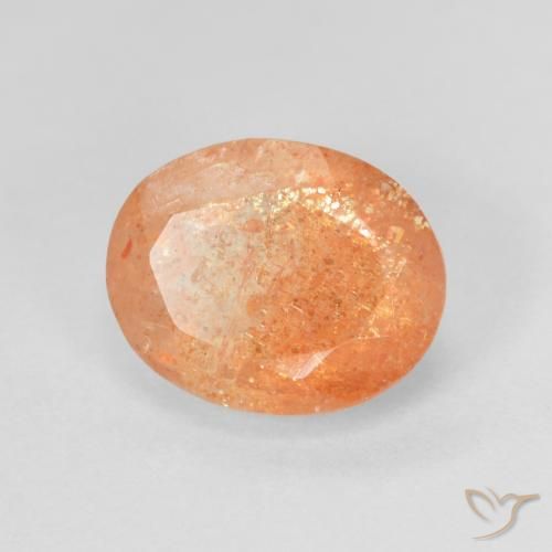 Piedrasol Naranja oscuro natural de 2.83 ct, Ovalada, Translúcido