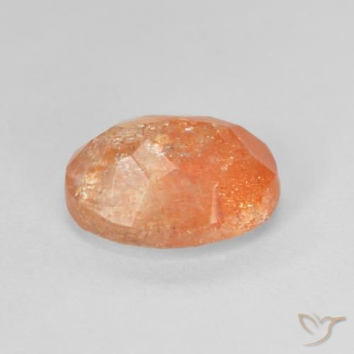 Piedrasol Naranja oscuro natural de 2.83 ct, Ovalada, Translúcido