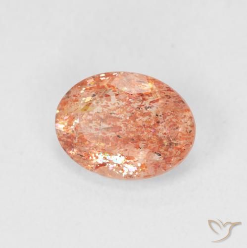 Piedrasol Medium Light-Orange natural de 1.19 ct, Ovalada, Translúcido