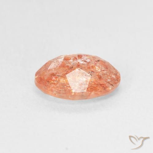 Piedrasol Medium Light-Orange natural de 1.19 ct, Ovalada, Translúcido