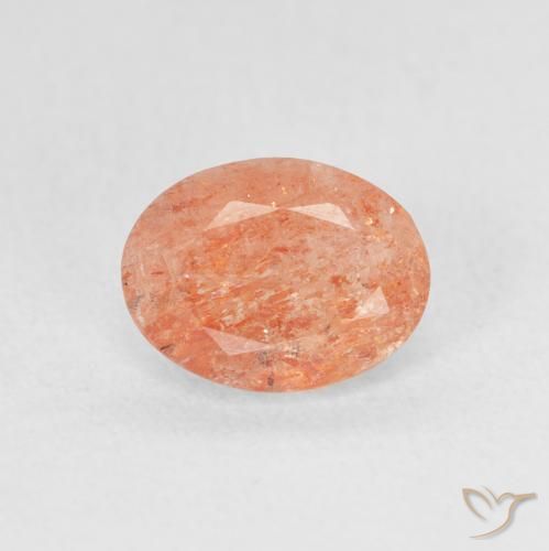 1.22ct Natural Naranja medio Piedrasol, Ovalada, Translúcido