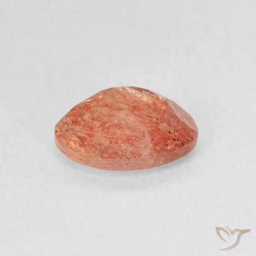 Piedrasol Naranja claro natural de 1.20 ct, Ovalada, Translúcido