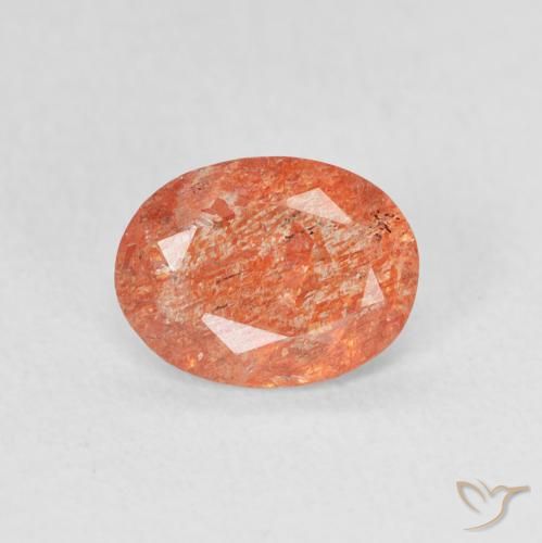0.92ct Natural Naranja claro Piedrasol, Ovalada, Translúcido