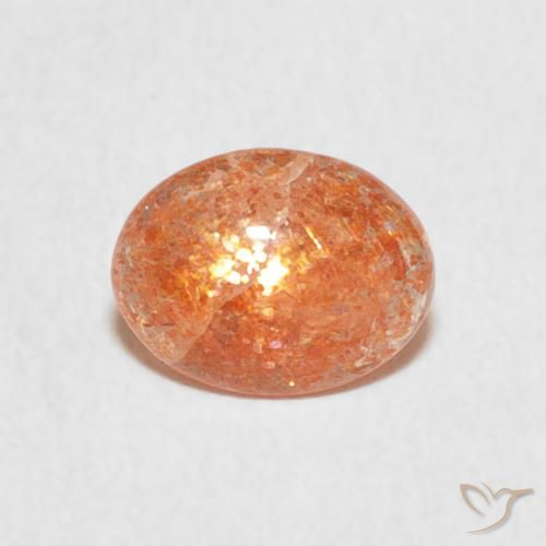 0.88ct Natural Naranja jengibre Piedrasol, Ovalada, Translúcido