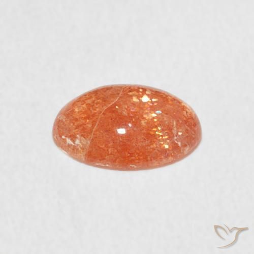 Piedrasol Naranja jengibre natural de 0.88 ct, Ovalada, Translúcido